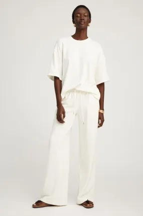 White Cotton Terry Baggy Sweatpants