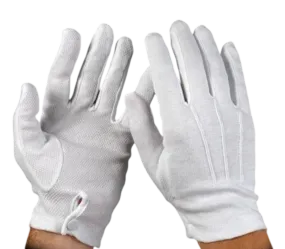 White  “Sure-Grip” Snap Wrist Gloves