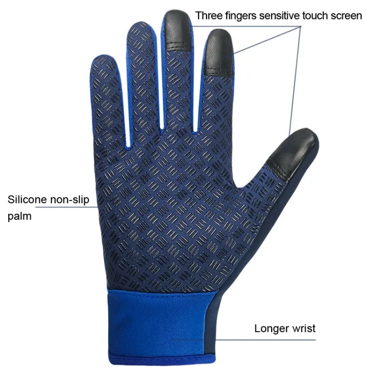 Winter Outdoor Riding Sports Waterproof Touch Screen Glove, Size: L(H043 Purple)