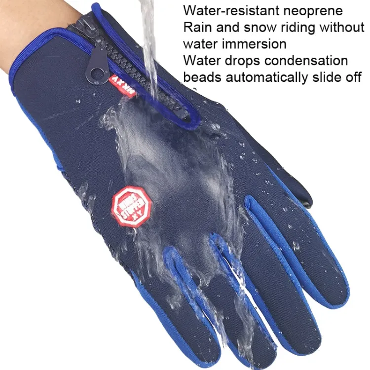 Winter Outdoor Riding Sports Waterproof Touch Screen Glove, Size: L(H043 Purple)