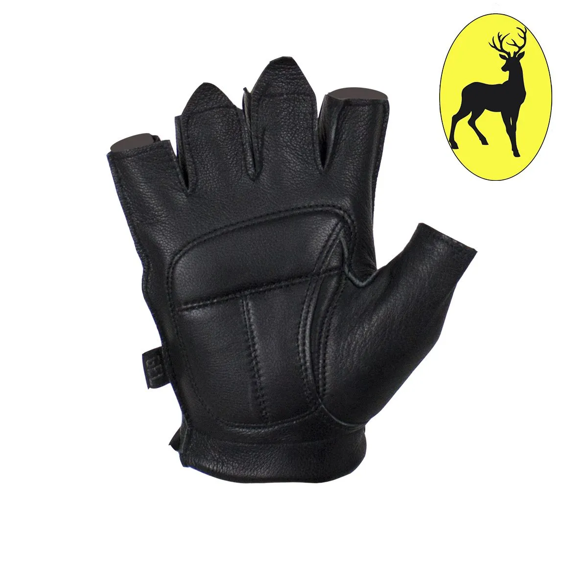 Women's Gel Palm Fingerless Deer Skin Gloves