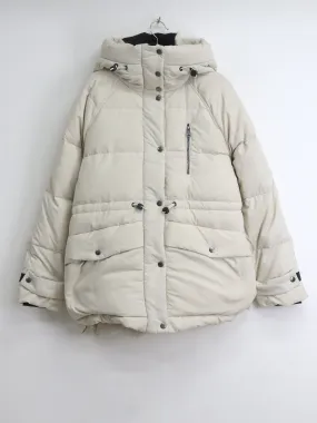 Women's Plain Puffer Jacket,Cream