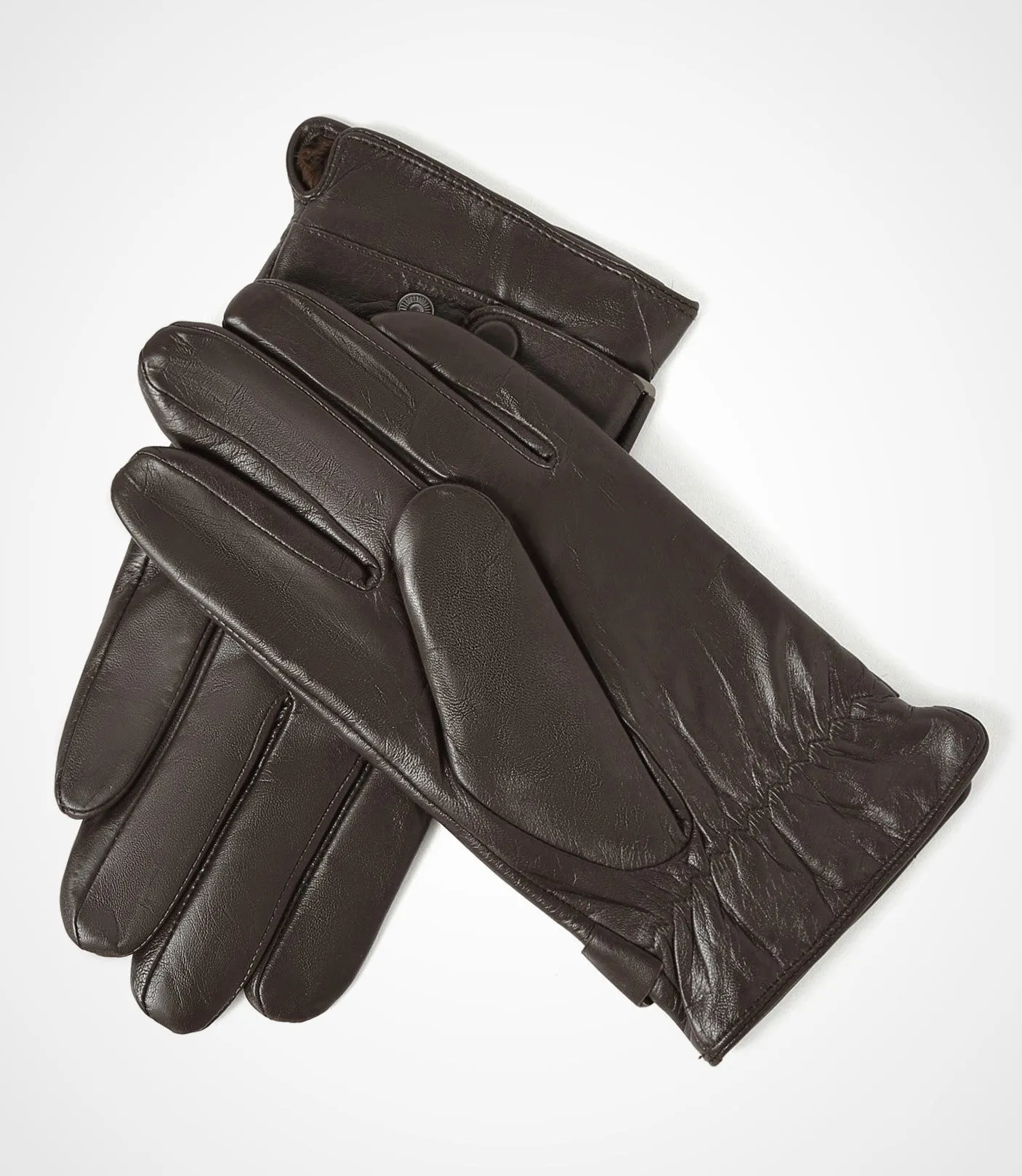 YISEVEN Men's Warm Genuine Lambskin Leather Gloves